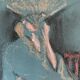 Oil painting signed woman with “fan”