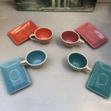 4 vintage ceramic coffee mugs edited by lbvyr circa