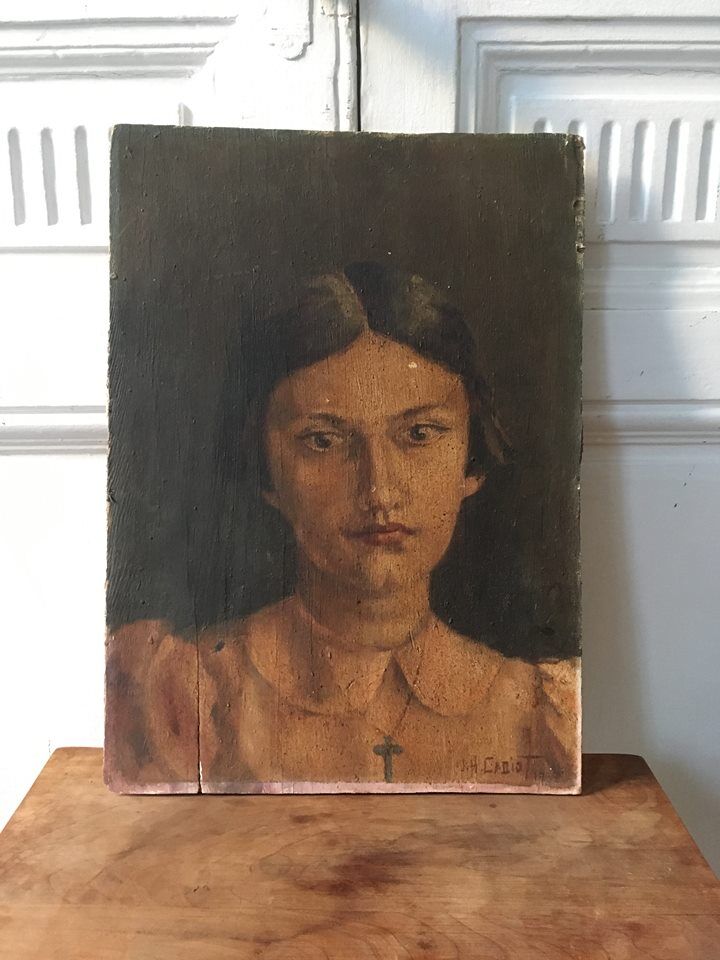 Portrait huile jeune fille