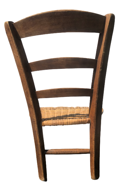 Children's chair wood and straw