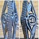 Art Deco lamp 1930 wrought iron opalescent glass fish Ezan
