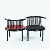 Lübke bentwood vis-a-vis chair in Japanese style by Herbert Ohl  1980s