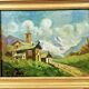 Oil painting on canvas mountain landscape
