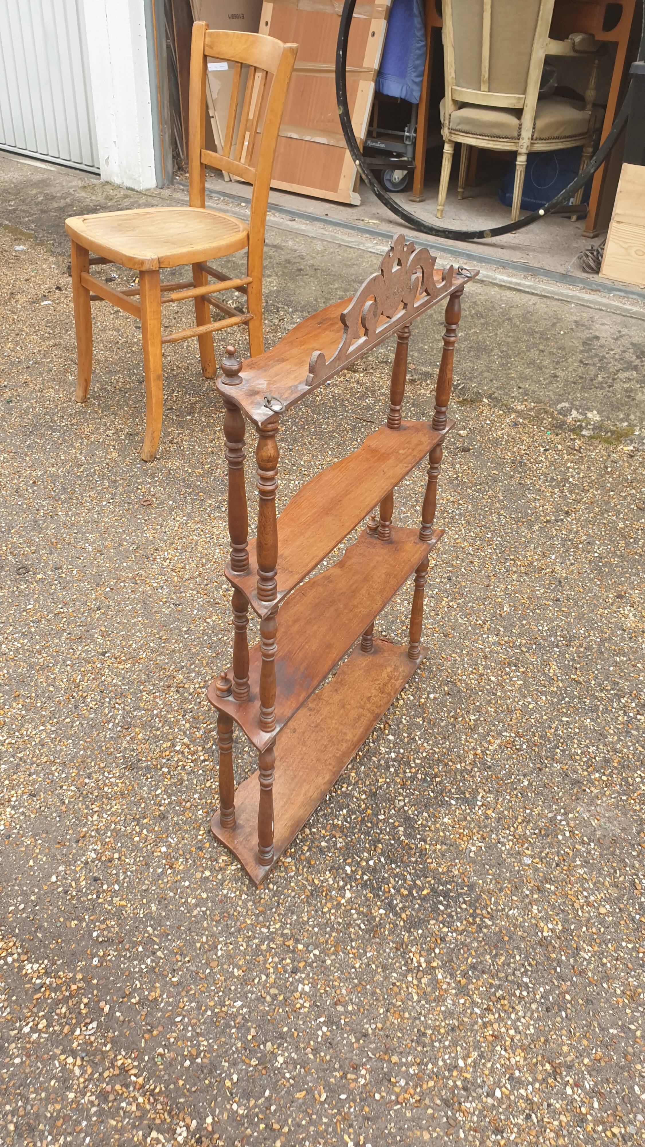 Wall shelf Napoleon III solid walnut