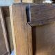 Art deco wardrobe in raw oak with bevelled mirror.
