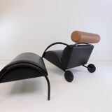 COR Zyklus leather armchair with ottoman by Peter Maly