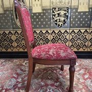 2x8 wooden and fabric chairs