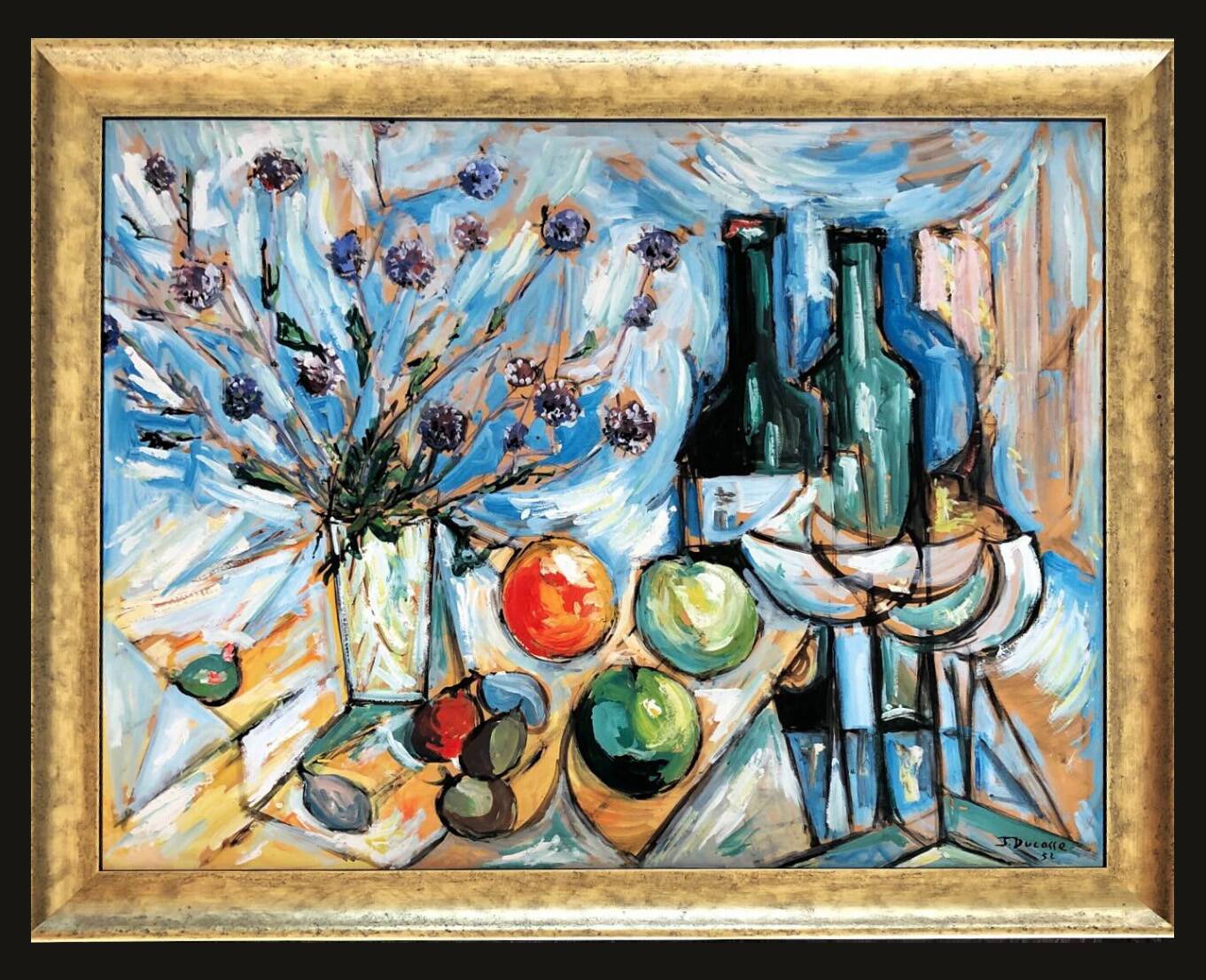 Original expressionist composition by Jean Ducasse. France, year 1950