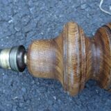 Turned wooden foot lamp