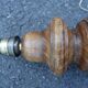 Turned wooden foot lamp