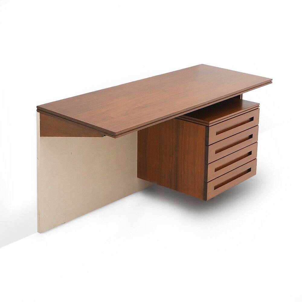 Wall-mounted desk with drawers, 1960s