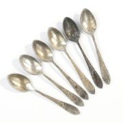 Set of mocha spoons, silver-plated brass, D. Fraget, Poland, 1950s