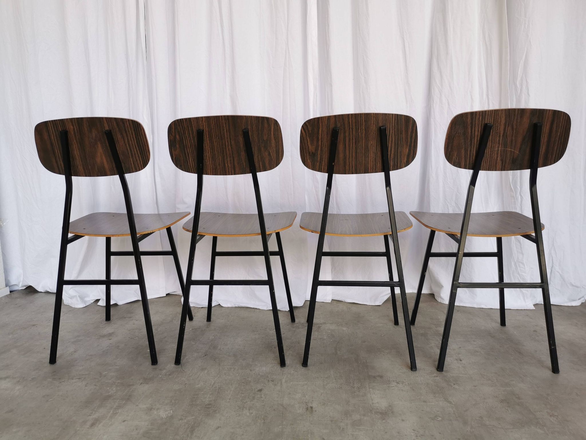 Vintage Industrial School Chairs - STOL Kamnik - 70s Yugoslavia - Set of 4