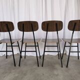 Vintage Industrial School Chairs - STOL Kamnik - 70s Yugoslavia - Set of 4