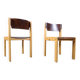 Mid-Century Brown and Birch Stacking Chairs set of 5