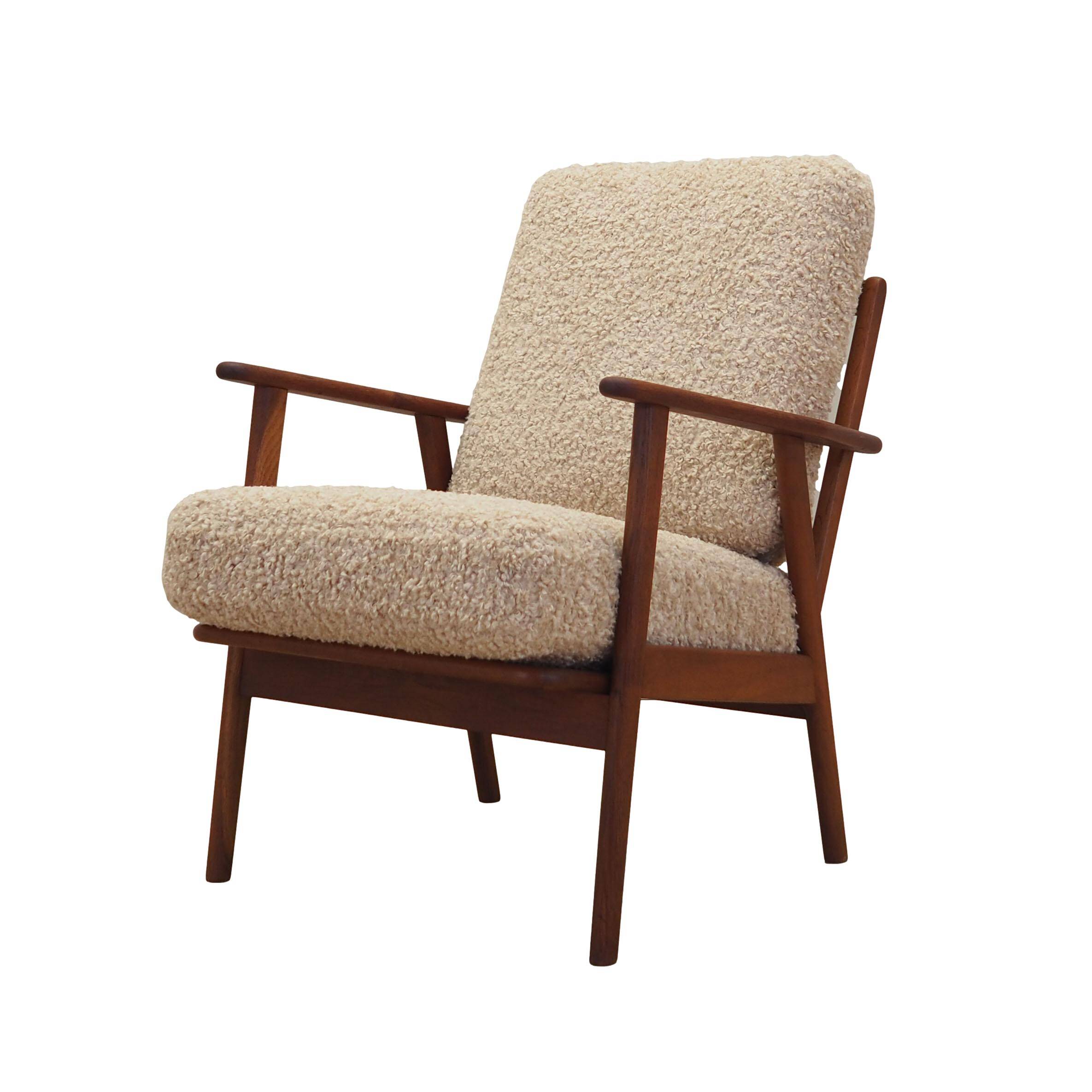 Teak armchair, Danish design, 1960s, manufacture: Denmark