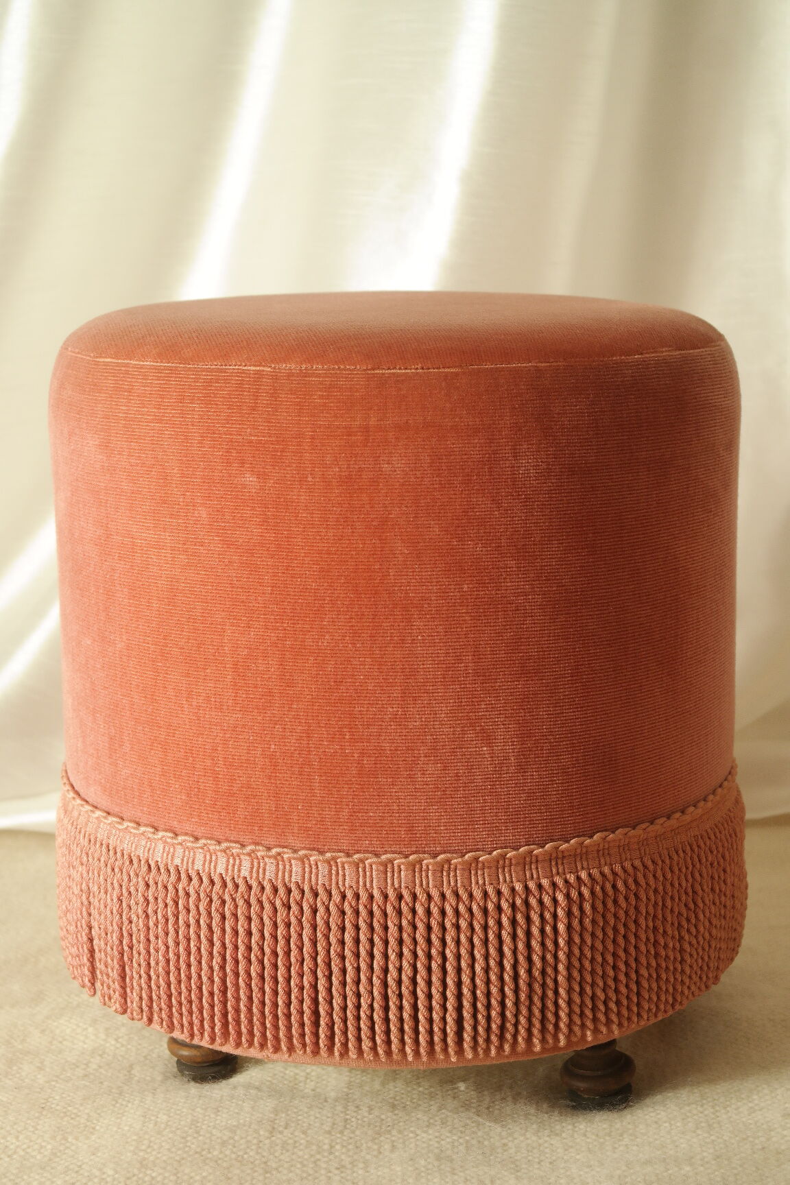Ottoman ottoman vintage pink velvet