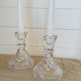 Paire de bougeoirs en cristal