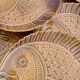 Service of 12 fish barbotine plates – antique faience from Sarreguemines
