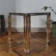 Vintage 1970s side table / Smoked glass accent table