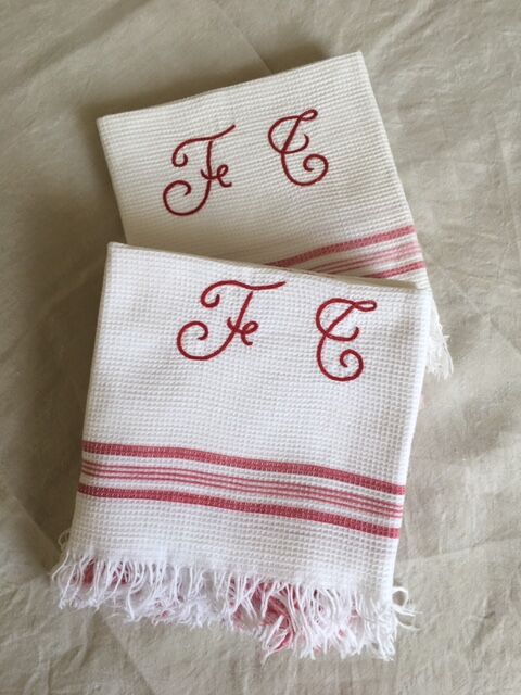 Set of two old honeycomb towels