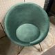 Pair of armchairs seated green velvet shell