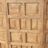 Counter, bar cabinet in solid wood and wrought iron