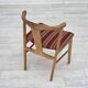 Paire de chaises de salle à manger danoises, bois de chêne massif, laine d'ameublement Années 1960