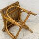 Vintage curved stool in rattan and bamboo