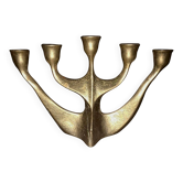 Modernist 5-branch candelabrum in solid brass – Circa 1960/70
