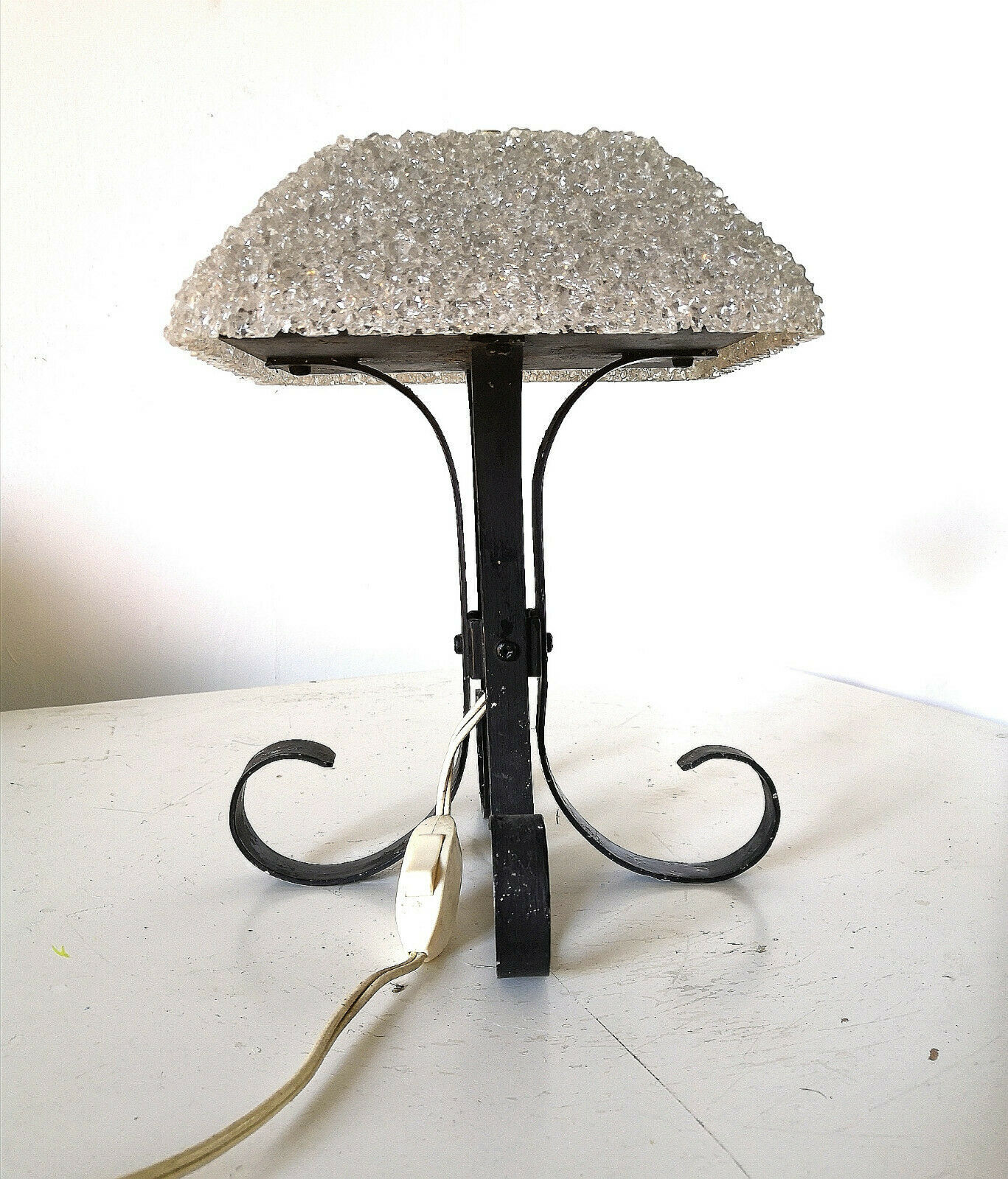 Vintage steel lamp and perspex design 50s - 60s