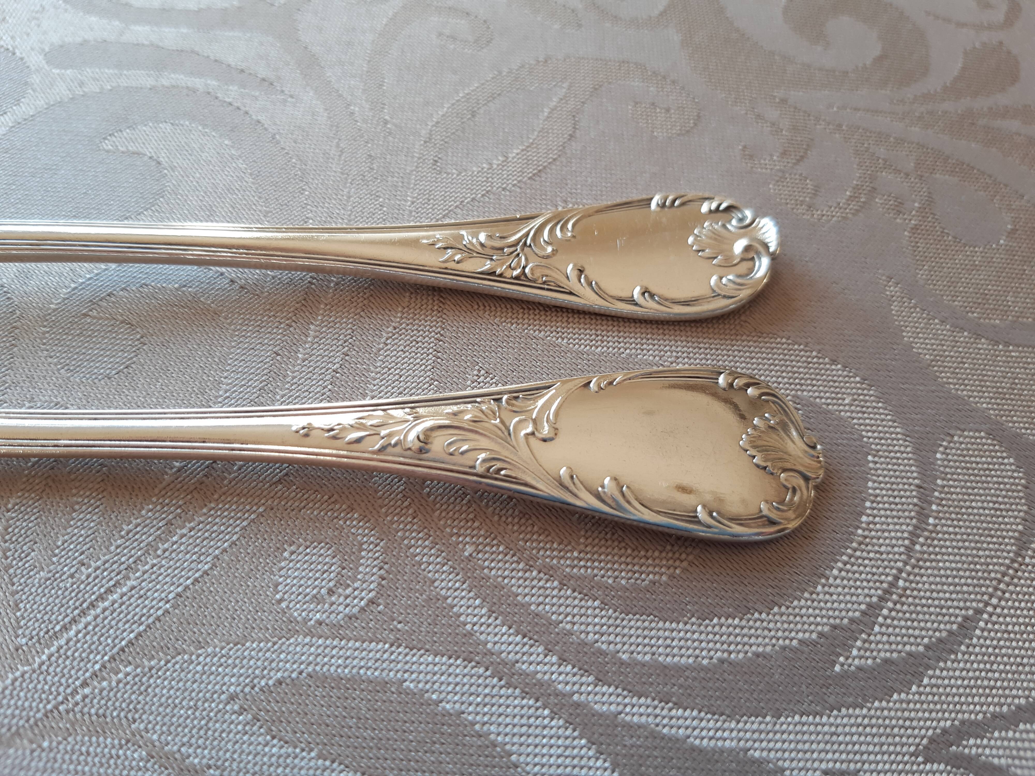 Christofle Marly, 10 silver metal oyster forks