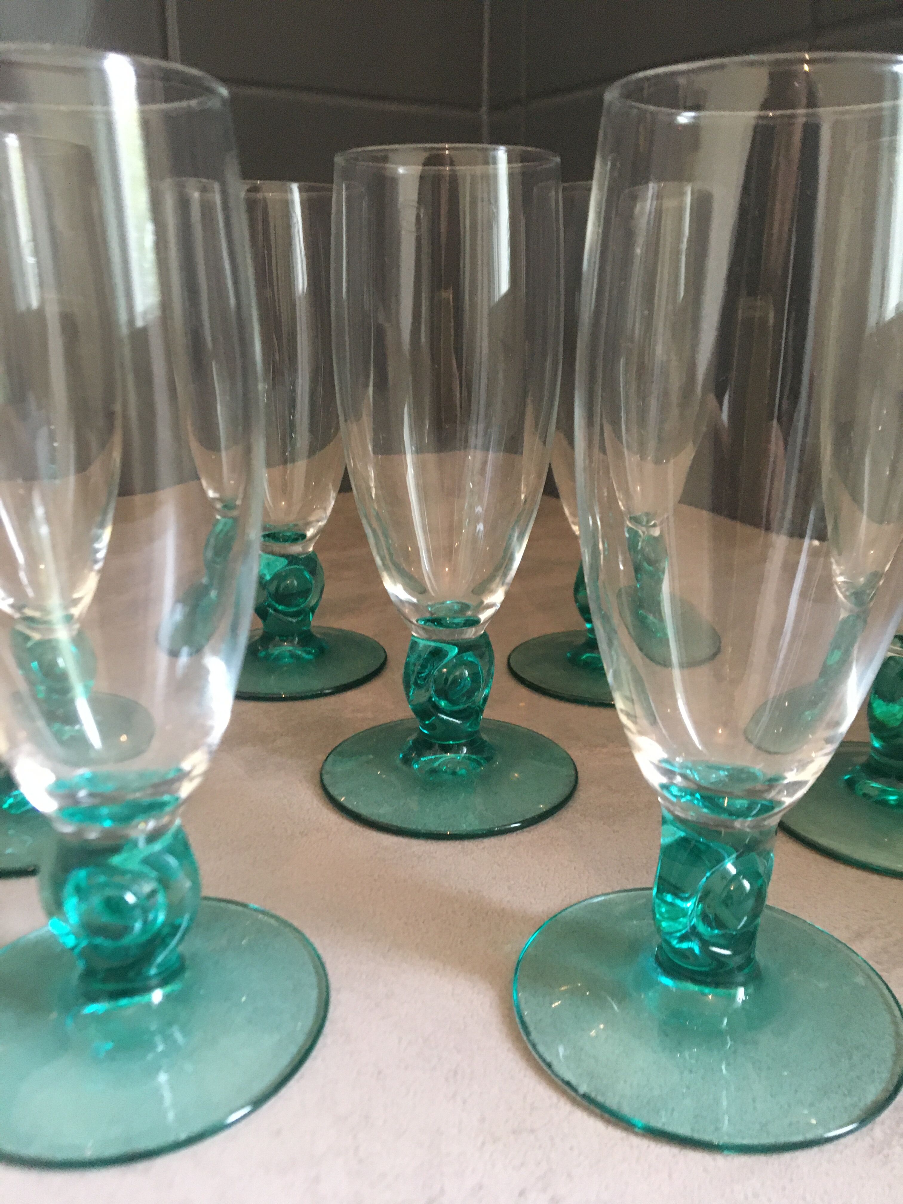 7 verres Luminarc bleu turquoise