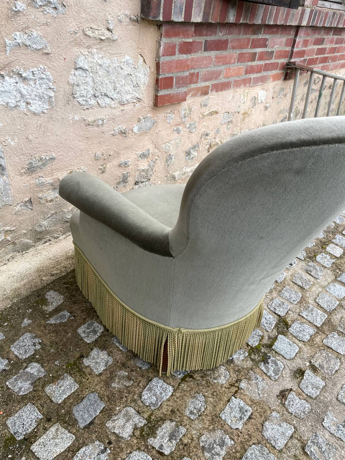 Fauteuil crapaud velours vert