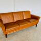 Mid-century vintage Danish 3-person sofa in cognac leather by Nili Stoppmøbler