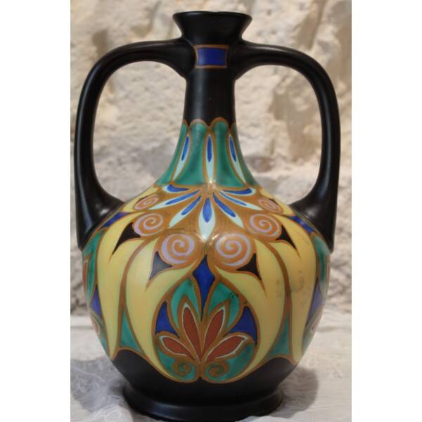 Glazed ceramic vase from the Gouda pottery, Netherlands, Holland, circa 1930