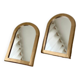 Lot de deux petits miroirs doré