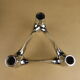 3 Combi-Leuchter chrome metal vintage candlesticks at BMF