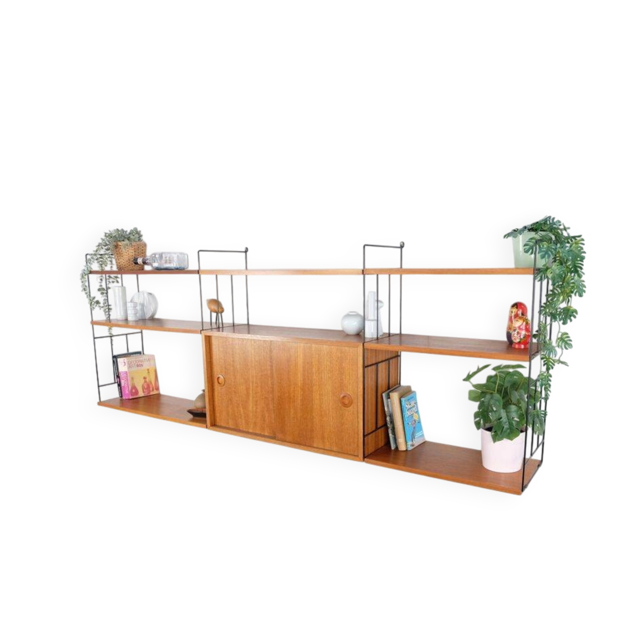 WHB shelf in teak, retro vintage style from the 60s-70s.