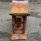 Ashanti African stool from Ivory Coast, carved from solid wood