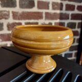 Coupe bol à pied émaillée moutarde