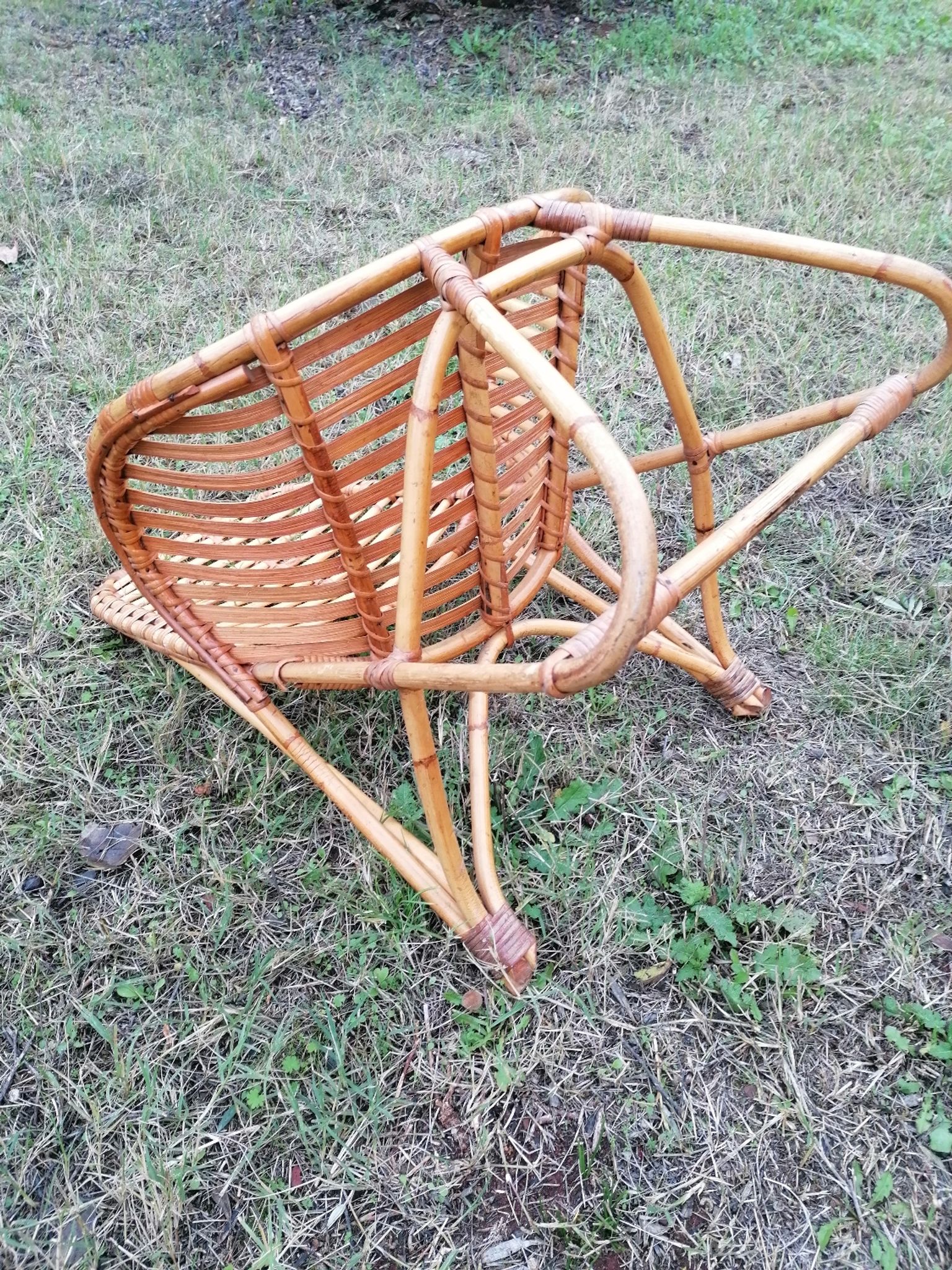 Vintage rattan armchair by Dirk Van Sliedregt for Rohe Noordwolde.