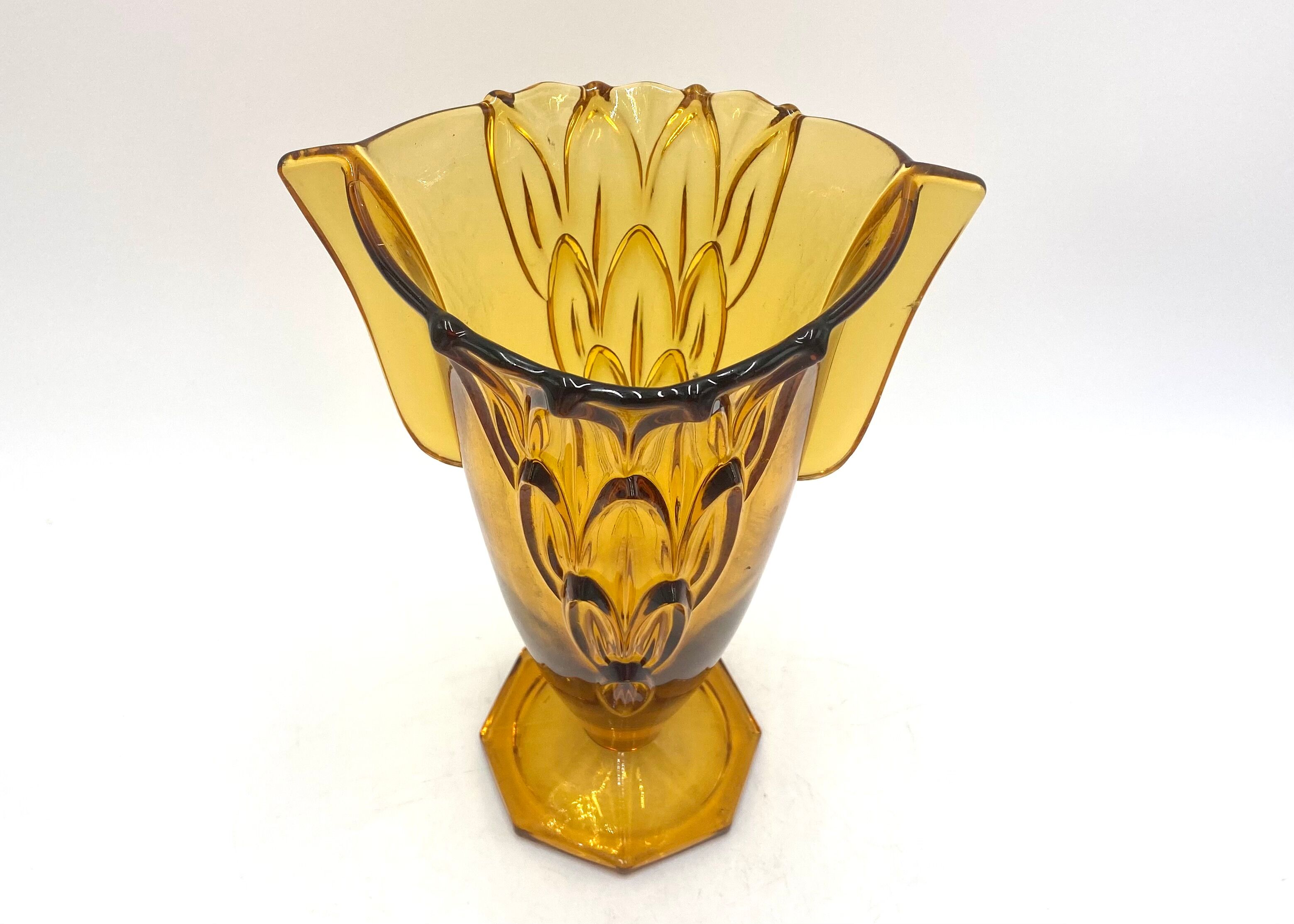 Art deco vase, stölzle hermanova hut, czech republic, 1930s