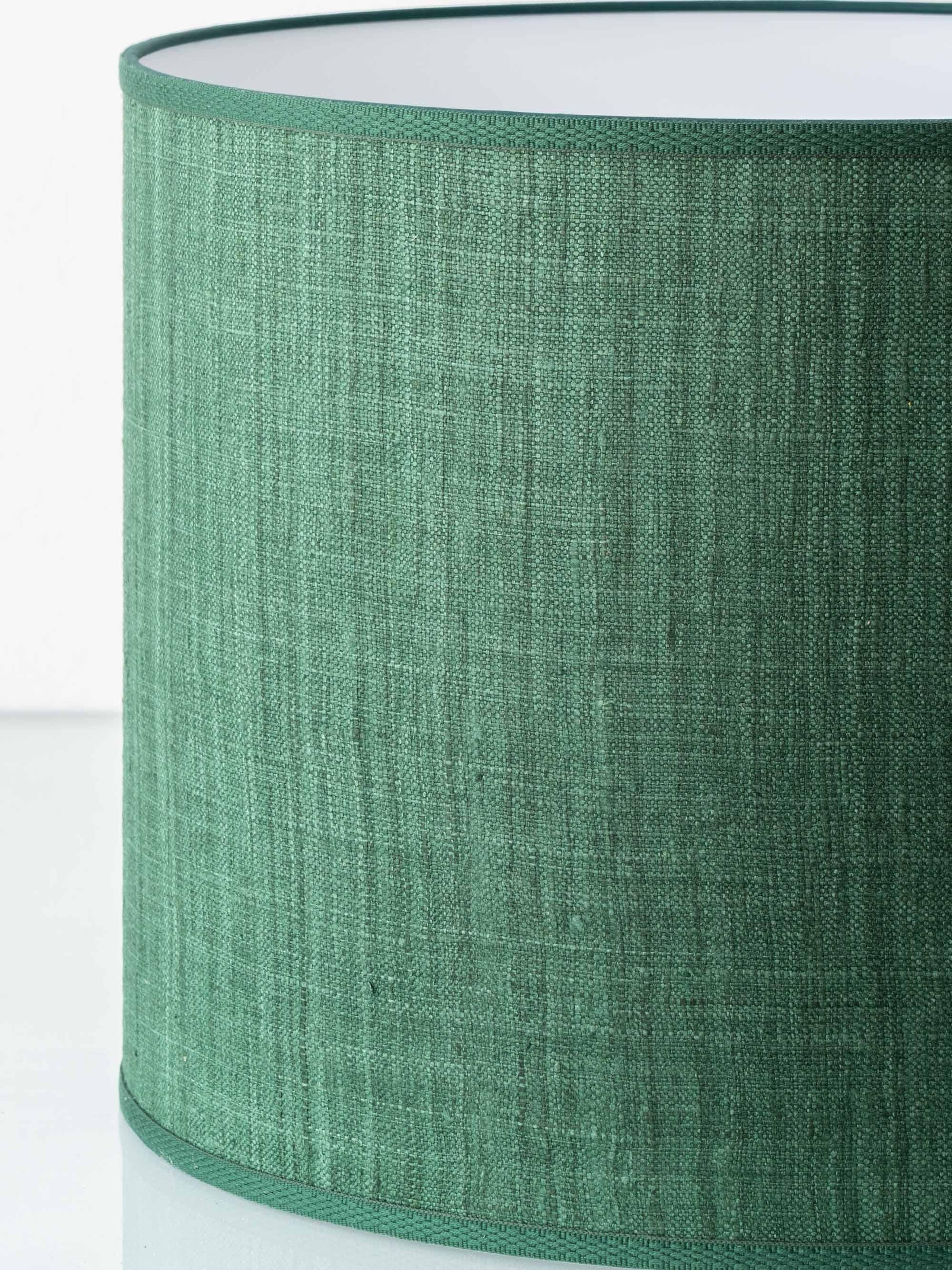 Spanish Revival Ceramic Table Lamp from Granada, New Green Silk Shade