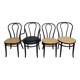 Set of 4 Mix&Match Thonet Style Dining Chairs / Black Bentwood Cane Chairs