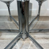 Lustre Space Age 6 arms in chrome and opalised globes in the style of Gaetano Sciolari.