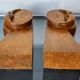 Art Deco bookends, carved wood, France, 1960