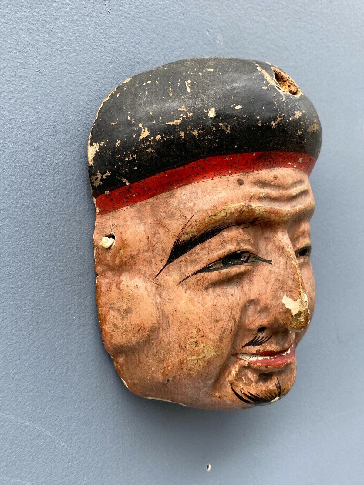 MINIATURE MASK JAPAN SIGN PERIOD EDO XIXTH CARVED WOOD