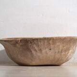 Large antique solid wood bowl (c.1900) #1