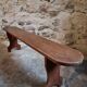 Banc en bois de cerisier français, années 1930, banc étroit en bois